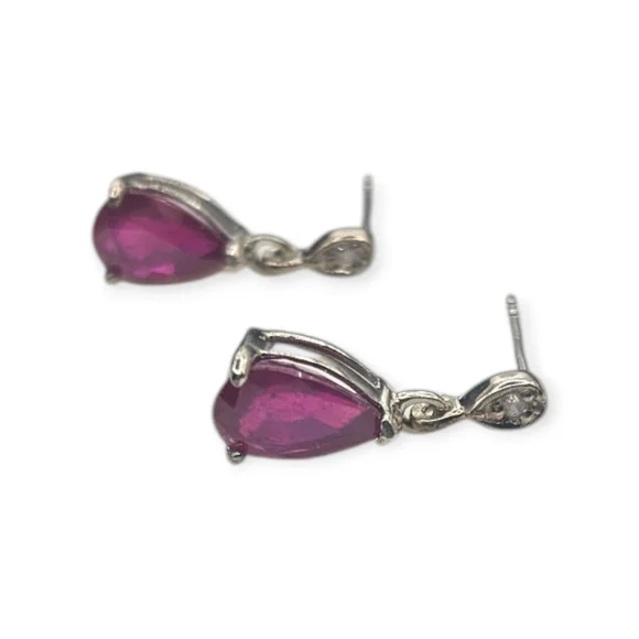 Ruby and Zircon Earrings